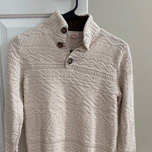 Kids Medium Cream Knit Cable Pullover Sweater